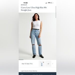 Abercrombie Curve Love Ultra High Rise 90s Straight Jean